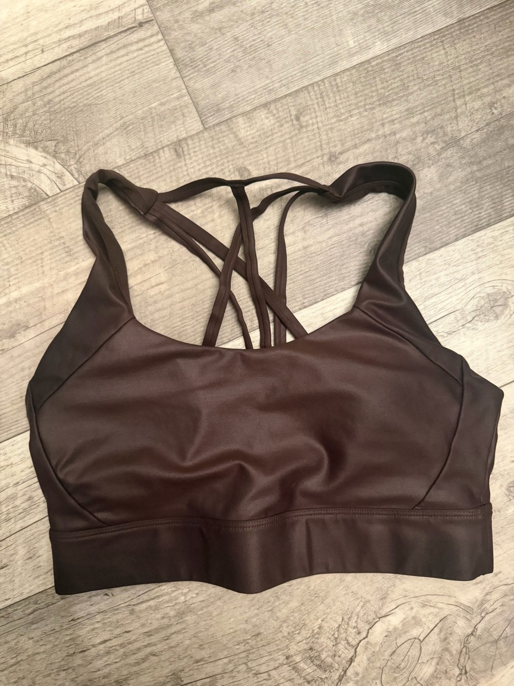 Women's Strappy Brown leather Sports Bra - Unbranded
